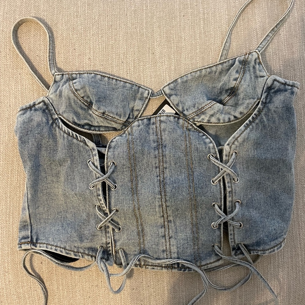Denim Corset. New with tags. Prettylittlething